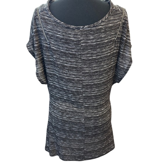 Y2K Wet Seal Womens Black White Marled Cowl Neck Dolman Sleeve Top No size VTG - Picture 2 of 9